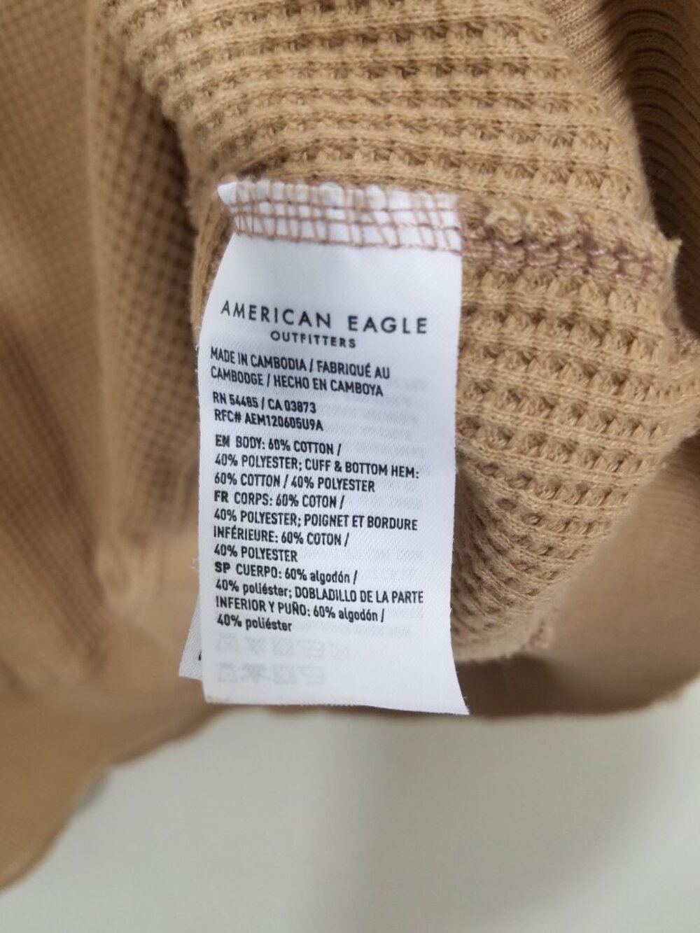 American Eagle LIVED-IN Waffle Oversized Pullover Sweater Size M - Picture 6 of 6